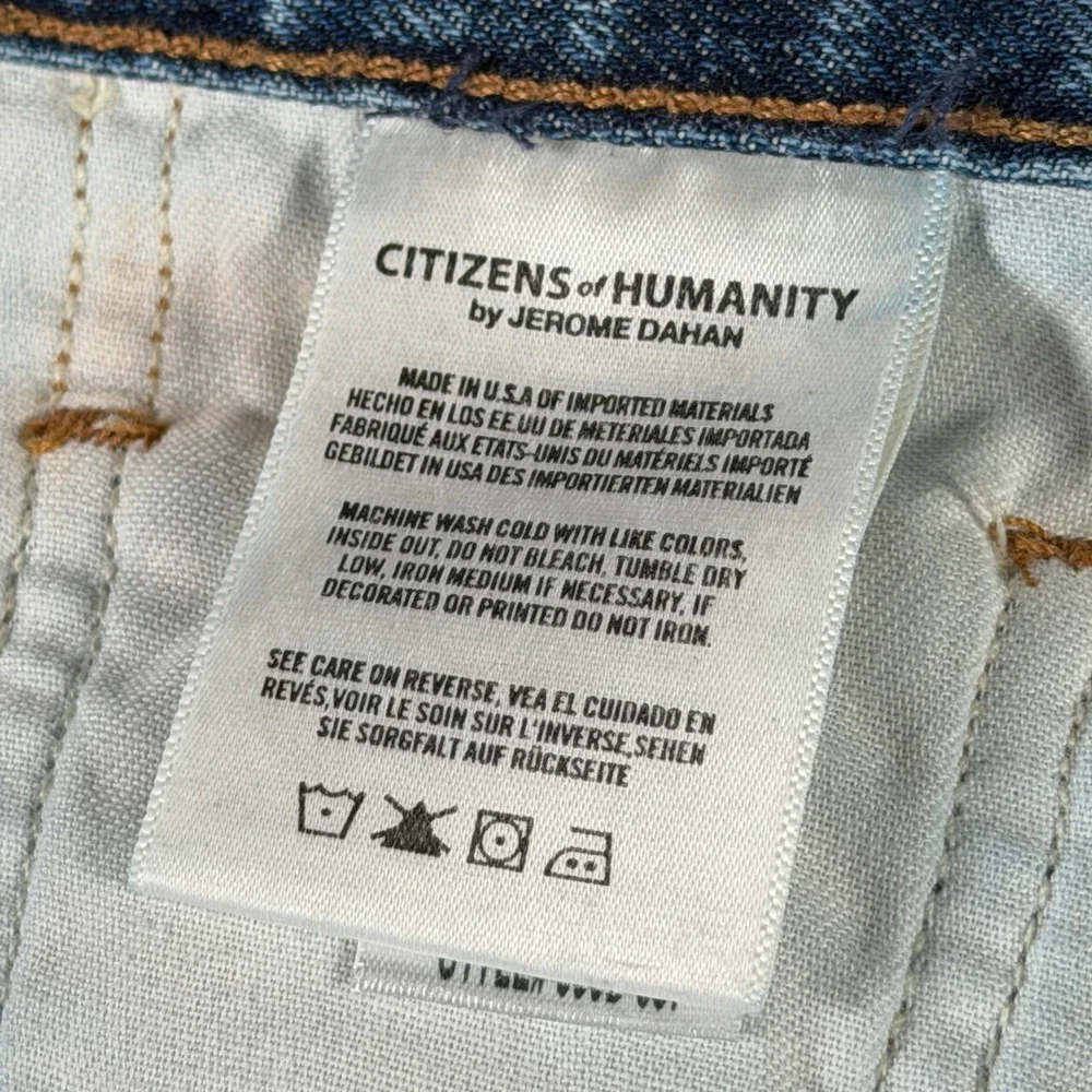 Citizens of Humanity Danielle Cut-Off Shorts Blue Distressed Denim 990D-837 32 - Picture 12 of 16